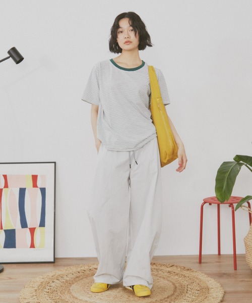 MERLOT(メルロー)の「ベーシックボーダーリンガーT(Tシャツ/カットソー・レディース・グリーン/レッド/ブラック・FREE)」の13枚目の写真