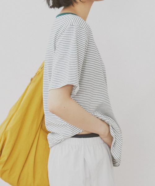 MERLOT(メルロー)の「ベーシックボーダーリンガーT(Tシャツ/カットソー・レディース・グリーン/レッド/ブラック・FREE)」の11枚目の写真