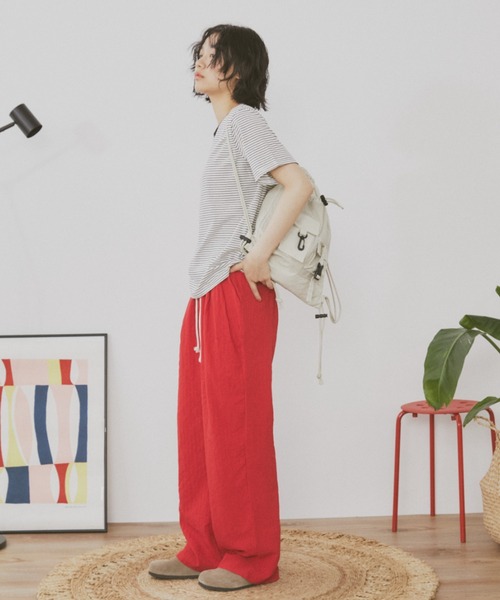 MERLOT(メルロー)の「ベーシックボーダーリンガーT(Tシャツ/カットソー・レディース・グリーン/レッド/ブラック・FREE)」の8枚目の写真