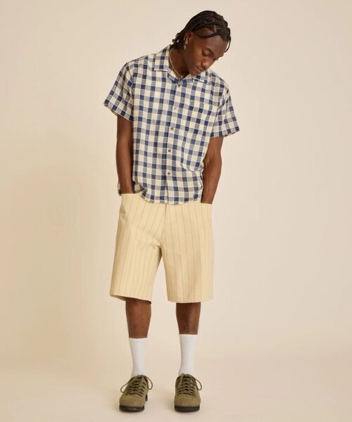 OBEY（オベイ）の「【OBEY】 WELDON WOVEN SHORT SLEEVE SHIRT（シャツ/ブラウス・メンズ・ネイビー/グリーン・MEDIUM/LARGE）」の6枚目の写真