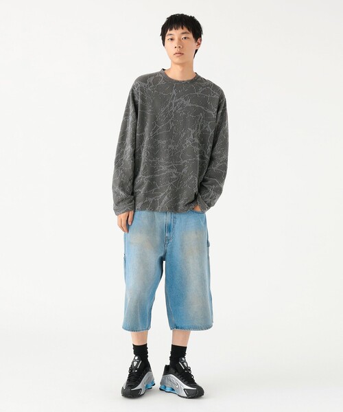 BEAMS（ビームス）の「リラックスフィット スプラッシュジャカード ロングスリーブ Tシャツ（Tシャツ/カットソー・メンズ・セージグリーン/ブラック・S/M/L/XL）」の3枚目の写真