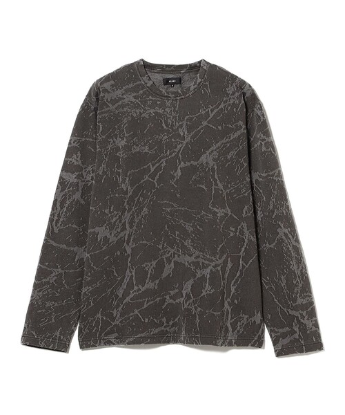 25SS BEAMS 別注 Champion メッシュ ロングスリーブ Tシャツ リラックスフィット スプラッシュジャカード ロングスリーブ T