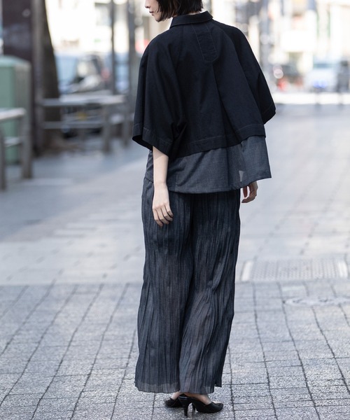 Munich(ミューニック)の「6ozスラブデニム×シアーデニムドッキングシャツ(シャツ/ブラウス・レディース・モカ/ネイビー/ブラック・FREE)」の17枚目の写真