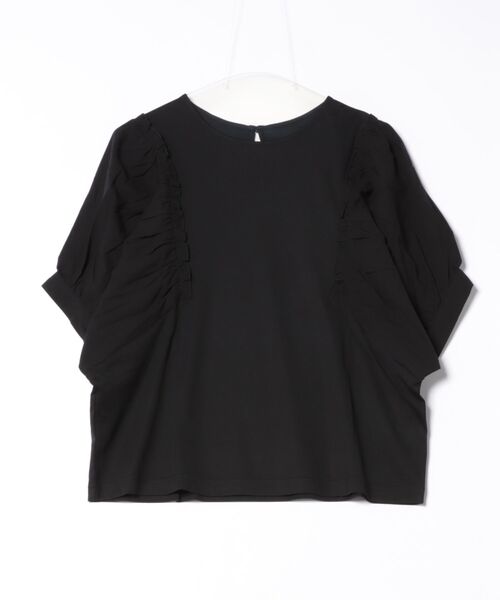 tシャツ スムースギャザースリーブカットトップス「洗濯機で洗える」 レディース スムースギャザースリーブカットトップス≪洗濯機で洗える