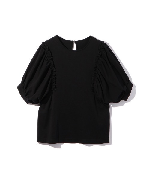 ketty(ケティ)の「スムースギャザースリーブカットトップス≪洗濯機で洗える≫(Tシャツ/カットソー・レディース・ブラック/ホワイト・M)」の16枚目の写真