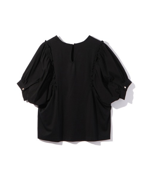 ketty(ケティ)の「スムースギャザースリーブカットトップス≪洗濯機で洗える≫(Tシャツ/カットソー・レディース・ブラック/ホワイト・M)」の17枚目の写真