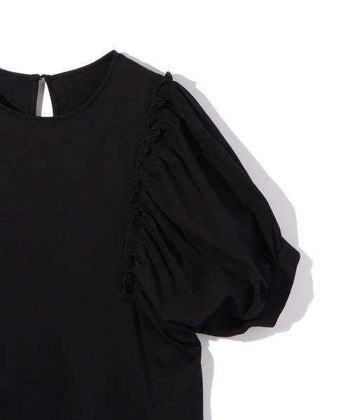 ketty(ケティ)の「スムースギャザースリーブカットトップス≪洗濯機で洗える≫(Tシャツ/カットソー・レディース・ブラック/ホワイト・M)」の18枚目の写真