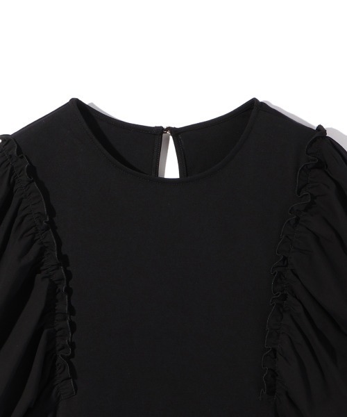 ketty(ケティ)の「スムースギャザースリーブカットトップス≪洗濯機で洗える≫(Tシャツ/カットソー・レディース・ブラック/ホワイト・M)」の19枚目の写真