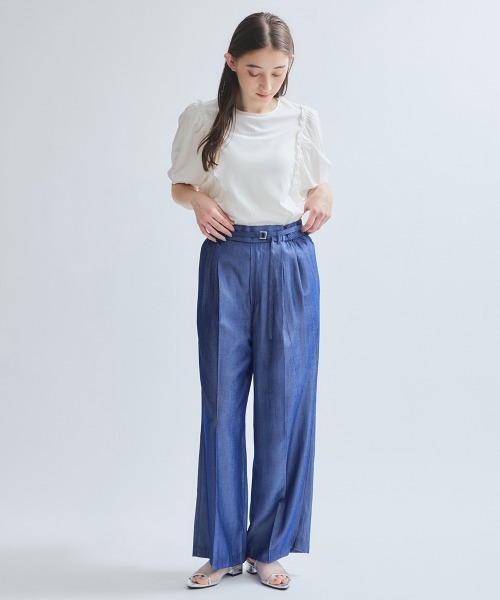 ketty(ケティ)の「スムースギャザースリーブカットトップス≪洗濯機で洗える≫(Tシャツ/カットソー・レディース・ブラック/ホワイト・M)」の11枚目の写真