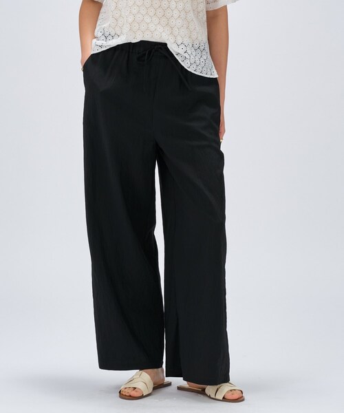 cloenc(クロエンス)の「【セットアップ/手洗い可】ストライプイージーパンツ(その他パンツ・レディース・アイボリー系2/ブラック系2/ベージュ系その他6・02/01/03)」の2枚目の写真