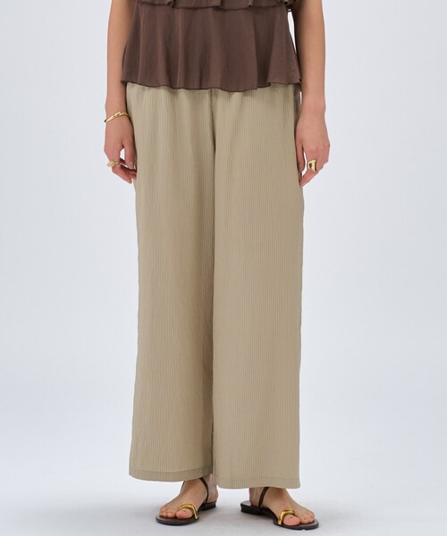 cloenc(クロエンス)の「【セットアップ/手洗い可】ストライプイージーパンツ(その他パンツ・レディース・アイボリー系2/ブラック系2/ベージュ系その他6・02/01/03)」の3枚目の写真