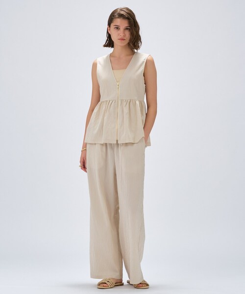 cloenc(クロエンス)の「【セットアップ/手洗い可】ストライプイージーパンツ(その他パンツ・レディース・アイボリー系2/ブラック系2/ベージュ系その他6・02/01/03)」の4枚目の写真