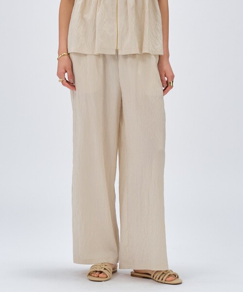 cloenc(クロエンス)の「【セットアップ/手洗い可】ストライプイージーパンツ(その他パンツ・レディース・アイボリー系2/ブラック系2/ベージュ系その他6・02/01/03)」の5枚目の写真