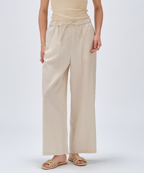 cloenc(クロエンス)の「【セットアップ/手洗い可】ストライプイージーパンツ(その他パンツ・レディース・アイボリー系2/ブラック系2/ベージュ系その他6・02/01/03)」の6枚目の写真