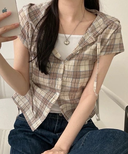 プリントドローストリング付き半袖Tシャツ ≪SALE≫段違いプリント6分袖Tシャツ – HEART MARKET