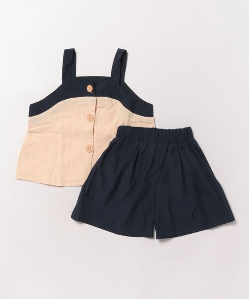 aimoha（アイモハ）の「【-aimoha-KIDS-】キッズ　ハートポケット配色セットアップ (SS)（セットアップ・キッズ・ネイビー・130/120/110/100/90/80）」の3枚目の写真