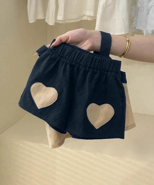 aimoha（アイモハ）の「【-aimoha-KIDS-】キッズ　ハートポケット配色セットアップ (SS)（セットアップ・キッズ・ネイビー・130/120/110/100/90/80）」の5枚目の写真