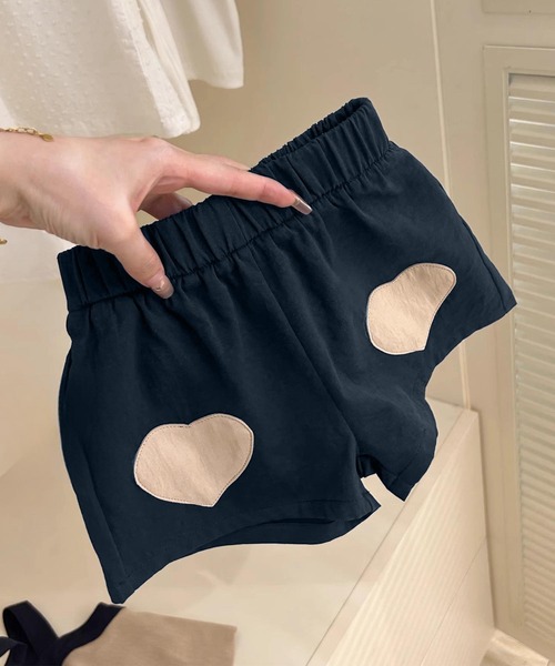 aimoha（アイモハ）の「【-aimoha-KIDS-】キッズ　ハートポケット配色セットアップ (SS)（セットアップ・キッズ・ネイビー・130/120/110/100/90/80）」の8枚目の写真