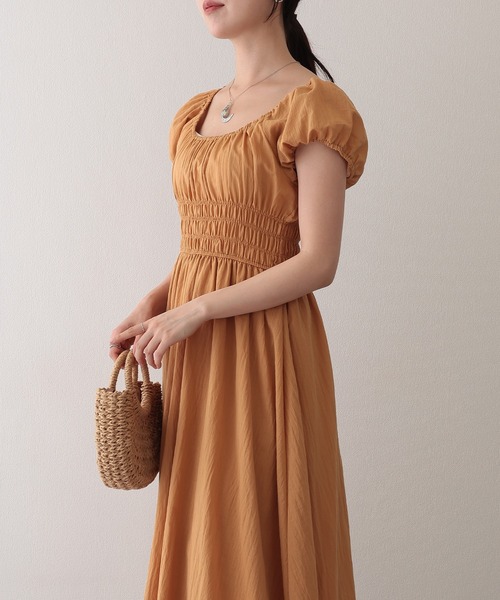 Lace Ladies(レースレディース)の「スクエアネック ワッシャー加工 ギャザー ウエスト シャーリング ワンピース(ワンピース・レディース・ネイビー/ベージュ/アイボリー・M)」の15枚目の写真