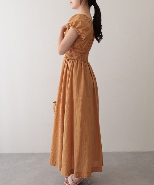 Lace Ladies(レースレディース)の「スクエアネック ワッシャー加工 ギャザー ウエスト シャーリング ワンピース(ワンピース・レディース・ネイビー/ベージュ/アイボリー・M)」の16枚目の写真