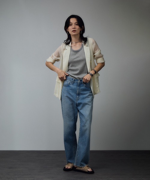 SALON adam et rope'(サロン アダム エ ロペ)の「【WEB限定】ラメリブタンク(タンクトップ・レディース・ブラック/グレー/オフホワイト・FREE)」の10枚目の写真