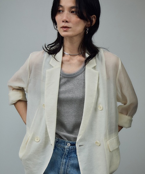 SALON adam et rope'(サロン アダム エ ロペ)の「【WEB限定】ラメリブタンク(タンクトップ・レディース・ブラック/グレー/オフホワイト・FREE)」の11枚目の写真