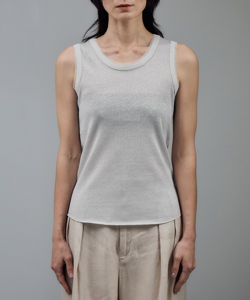 SALON adam et rope'(サロン アダム エ ロペ)の「【WEB限定】ラメリブタンク(タンクトップ・レディース・ブラック/グレー/オフホワイト・FREE)」の17枚目の写真