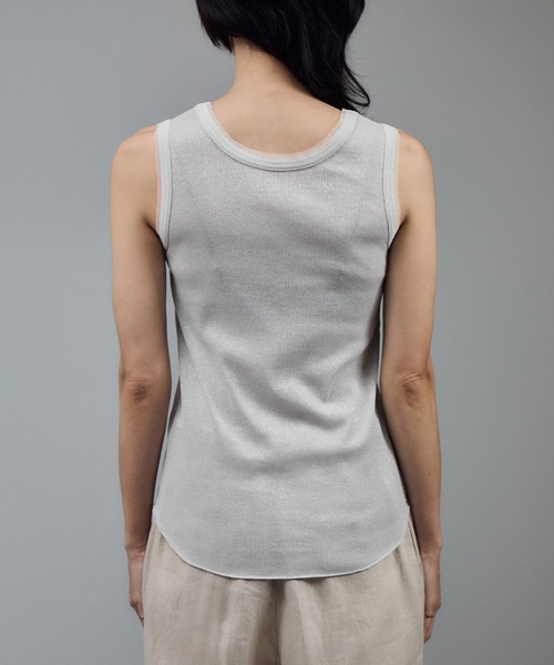 SALON adam et rope'(サロン アダム エ ロペ)の「【WEB限定】ラメリブタンク(タンクトップ・レディース・ブラック/グレー/オフホワイト・FREE)」の19枚目の写真