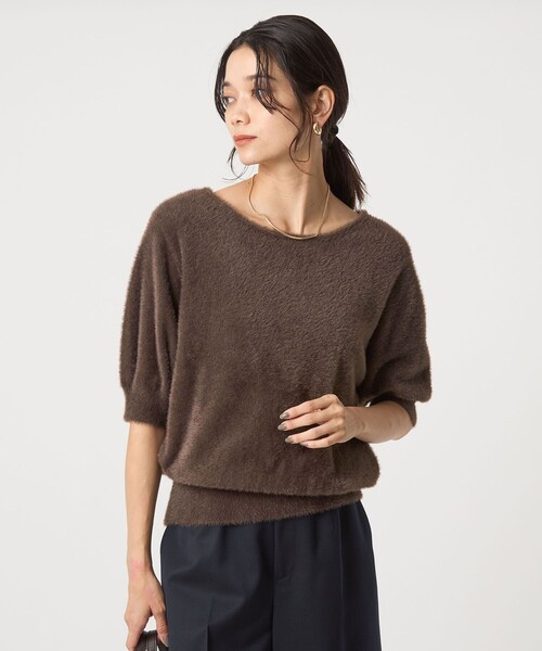 セール】フラッフフェザー 2WAY ショートスリーブ ニット プルオーバー
