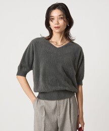 green label relaxing | フラッフフェザー 2WAY ショートスリーブ ニット プルオーバー -ウォッシャブル-(ニット/セーター)