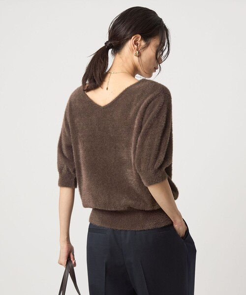 セール】フラッフフェザー 2WAY ショートスリーブ ニット プルオーバー