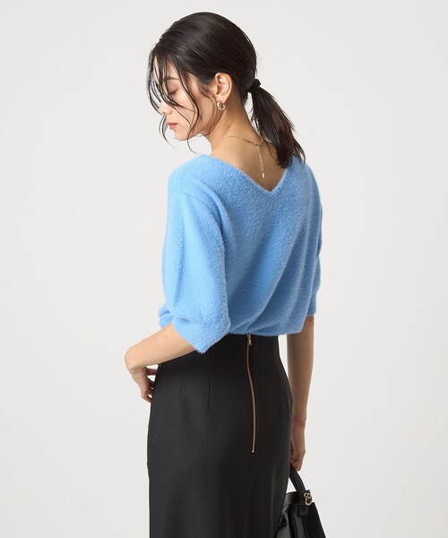 セール】フラッフフェザー 2WAY ショートスリーブ ニット プルオーバー