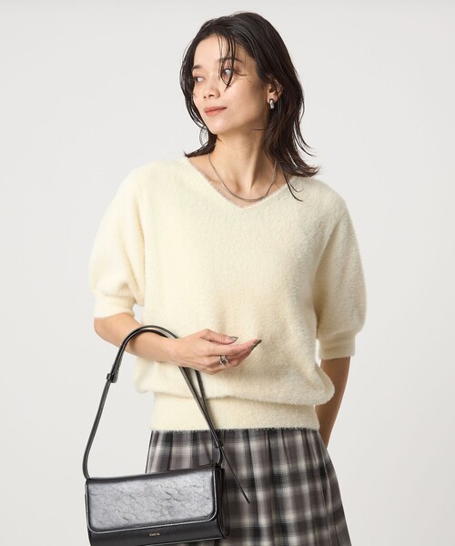 フラッフフェザー 2WAY ショートスリーブ ニット プルオーバー