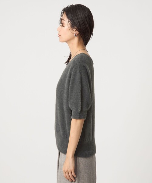 green label relaxing(グリーンレーベルリラクシング)の「フラッフフェザー 2WAY ショートスリーブ ニット プルオーバー -ウォッシャブル-(ニット/セーター・レディース・オフホワイト/ライトブルー/ダークブラウン/ダークグレー・FREE)」の19枚目の写真