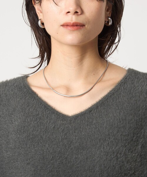 green label relaxing(グリーンレーベルリラクシング)の「フラッフフェザー 2WAY ショートスリーブ ニット プルオーバー -ウォッシャブル-(ニット/セーター・レディース・オフホワイト/ライトブルー/ダークブラウン/ダークグレー・FREE)」の21枚目の写真