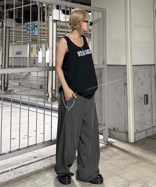 sedacle(セダクル)の「サイドタックラメスラックス(スラックス・レディース・ブラック/ブラック系その他/グレー・SMALL/MEDIUM/LARGE)」の11枚目の写真