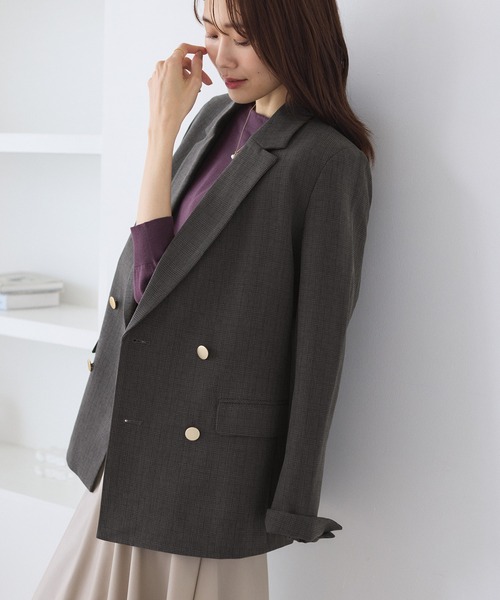 【美品】Sustainableイレギュラー金ボタンジャケット 今季 スナイデル Sustainableイレギュラー金ボタンジャケット ネイビー