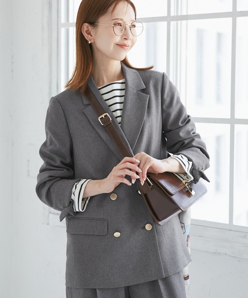 ROPE' PICNIC（ロペピクニック）の「【WEB限定・ミドル丈】レディハンサムシリーズ ウールライク金ボタンジャケット(半裏地)/通勤対応（テーラードジャケット・レディース・ブラック系その他/グレー/ネイビー/ライトグレー/ベージュ系その他2・M/L）」の8枚目の写真