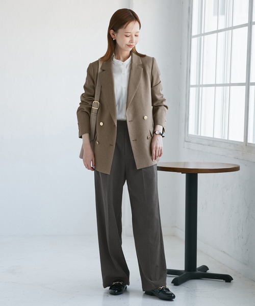 ROPE' PICNIC（ロペピクニック）の「【WEB限定・ミドル丈】レディハンサムシリーズ ウールライク金ボタンジャケット(半裏地)/通勤対応（テーラードジャケット・レディース・ブラック系その他/グレー/ネイビー/ライトグレー/ベージュ系その他2・M/L）」の22枚目の写真