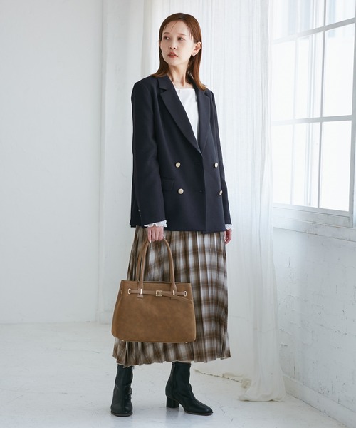 ROPE' PICNIC（ロペピクニック）の「【WEB限定・ミドル丈】レディハンサムシリーズ ウールライク金ボタンジャケット(半裏地)/通勤対応（テーラードジャケット・レディース・ブラック系その他/グレー/ネイビー/ライトグレー/ベージュ系その他2・M/L）」の20枚目の写真