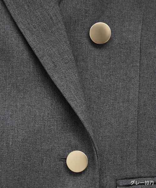 ROPE' PICNIC（ロペピクニック）の「【WEB限定・ミドル丈】レディハンサムシリーズ ウールライク金ボタンジャケット(半裏地)/通勤対応（テーラードジャケット・レディース・ブラック系その他/グレー/ネイビー/ライトグレー/ベージュ系その他2・M/L）」の12枚目の写真