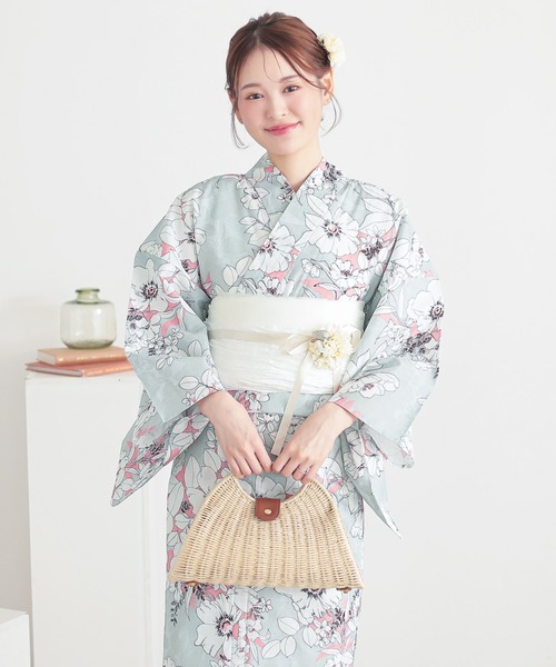 ☆ページ　女性用浴衣【No.134】新品 セール】浴衣 レディース 女性浴衣 2点セット(綿浴衣+しわ兵児帯