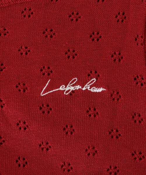 MAJESTIC LEGON（マジェスティックレゴン）の「キャミセットフラワーアイレットクルーカーデ（カーディガン/ボレロ・レディース・アイボリー/ネイビー/レッド/ブラウン・MEDIUM）」の9枚目の写真