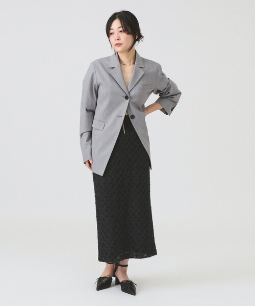 Ray BEAMS(レイビームス)の「RBS / ヘリンボーン 2ボタン ジャケット(テーラードジャケット・レディース・シルバー/ダークブラウン・0/1)」の3枚目の写真