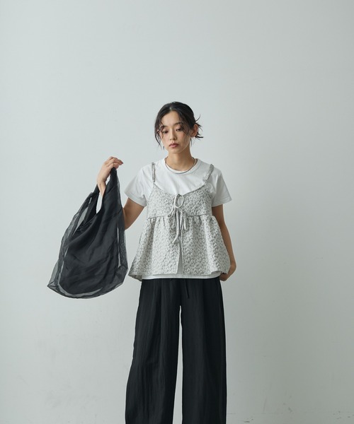 Lunea（ルネア）の「オーガンジートートバッグ（トートバッグ・レディース・アイボリー/ブラック・FREE）」の11枚目の写真