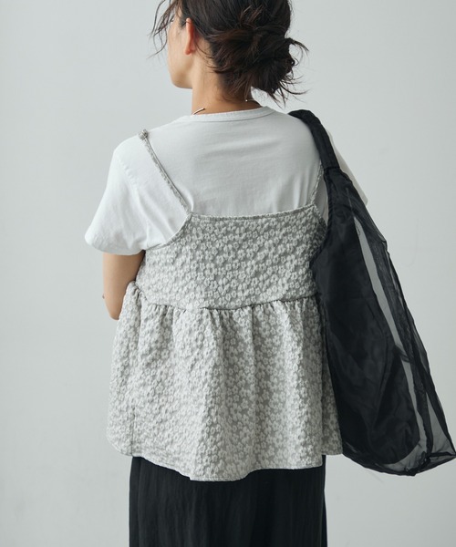 Lunea（ルネア）の「オーガンジートートバッグ（トートバッグ・レディース・アイボリー/ブラック・FREE）」の5枚目の写真