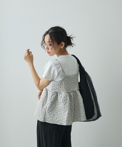 Lunea（ルネア）の「オーガンジートートバッグ（トートバッグ・レディース・アイボリー/ブラック・FREE）」の6枚目の写真