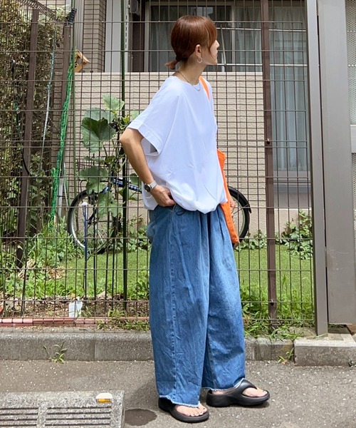 notch.（ノッチ）の「【notch.by KR】ドルマンドローコードTシャツ（Tシャツ/カットソー・レディース・ブラック/オフホワイト/チャコール・M）」の8枚目の写真