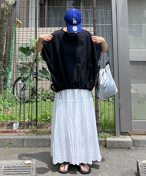 notch.（ノッチ）の「【notch.by KR】ドルマンドローコードTシャツ（Tシャツ/カットソー・レディース・ブラック/オフホワイト/チャコール・M）」の17枚目の写真