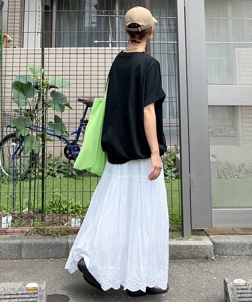 notch.（ノッチ）の「【notch.by KR】ドルマンドローコードTシャツ（Tシャツ/カットソー・レディース・ブラック/オフホワイト/チャコール・M）」の19枚目の写真